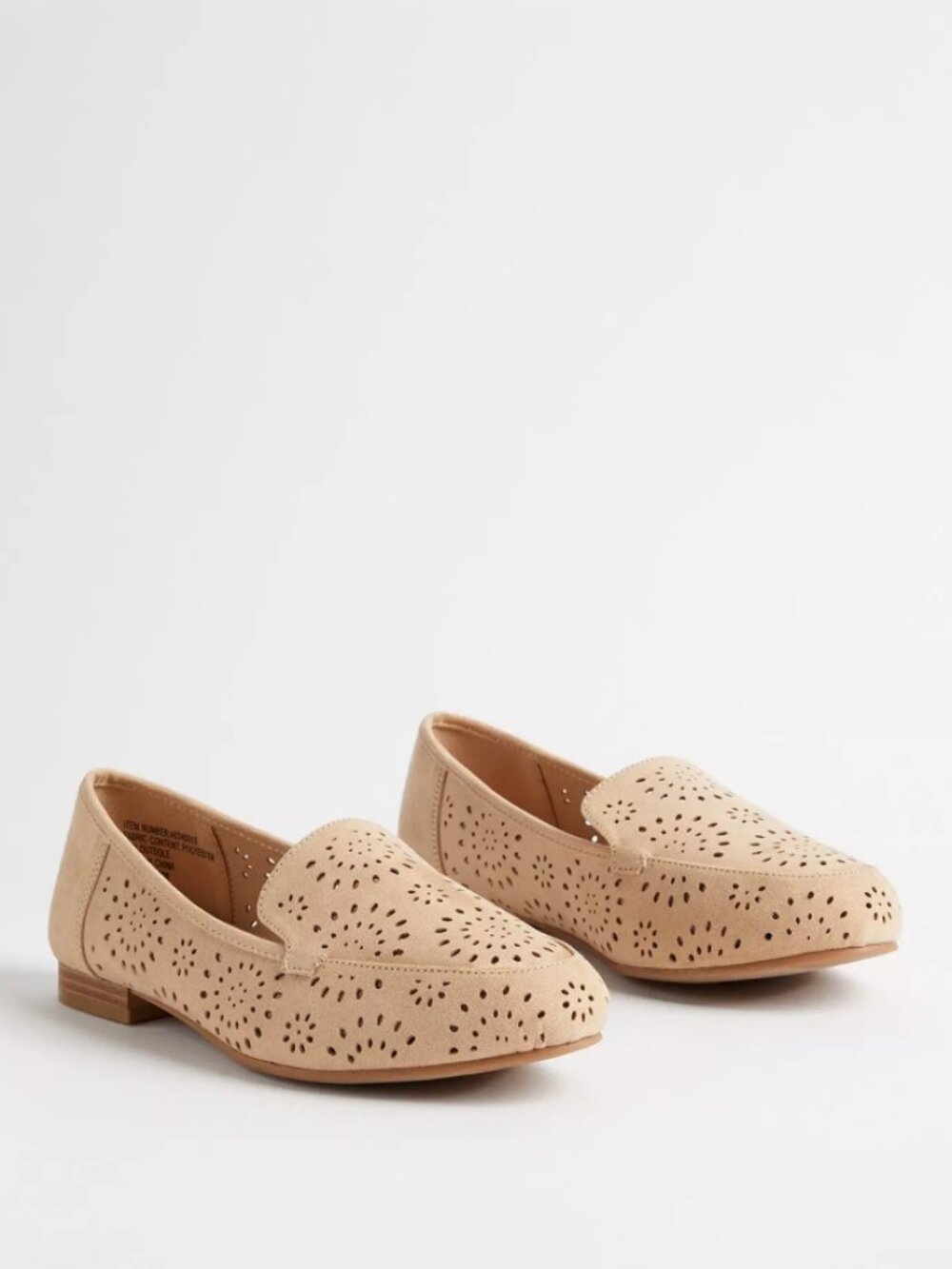 Torrid Womens 9.5 WW Perforated Detail Flats Tan Slip On Loafers Boho Comfort